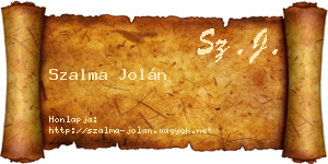 Szalma Jolán névjegykártya
